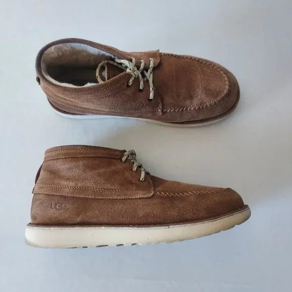UGG Campout Suede Chukka Ankle Boots Sheepskin Lining Lace-Up Tan Men US10 UGG Casual Men main image 4
